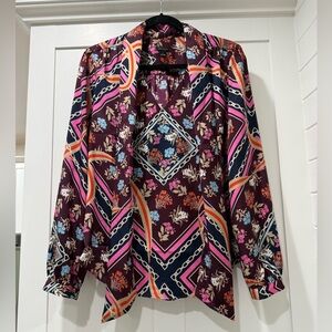 Ann Taylor Floral Scarf Print Blouse